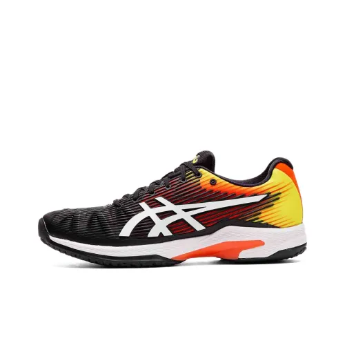 Asics Solution Speed FF Износостойкие Низкие Беговые Кроссовки Мужские Черные Красные Желтые