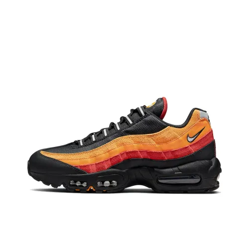 Nike Air Max 95 Low Беговые кроссовки Мужские Черные Желтые Оранжевые