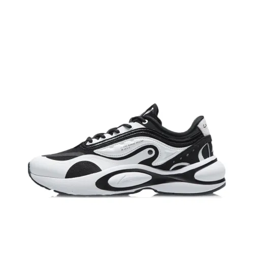 LINING V8 Амортизация Поддержка Низкий Топ Беговые кроссовки Женские Черный Белый