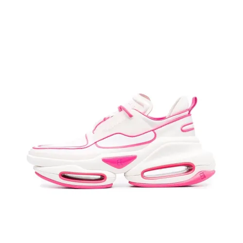 BALMAIN Низкий топ толстая подошва кроссовки женские белые розовые