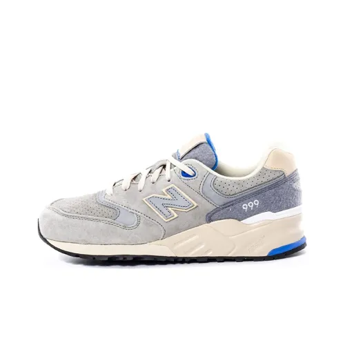 New Balance NB 999 Устойчивый к истиранию Низкий Топ Марафон Беговые кроссовки Мужские Серый Синий Белый