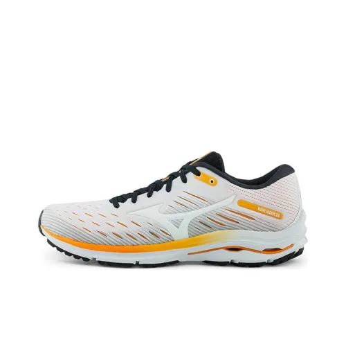 Mizuno Wave Rider 24 противоскользящие устойчивые к истиранию дышащие низкий топ беговые кроссовки унисекс белый желтый