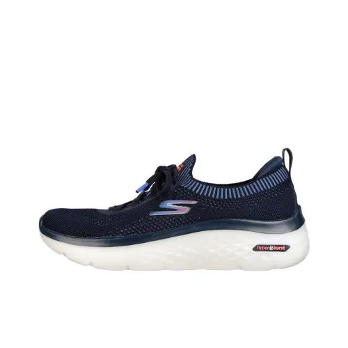 Skechers Go Walk Hyper Burst Low Топ Беговые кроссовки Женские Морской синий
