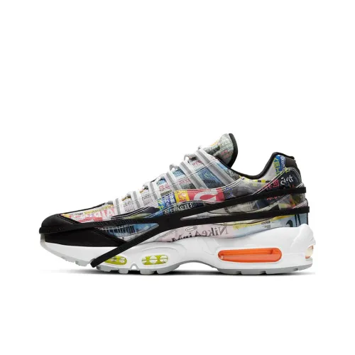 Nike Air Max 95 Low Топ Air Cushion Беговые кроссовки Мужские Черный Белый Оранжевый