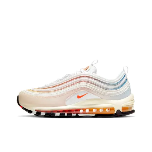 Nike Air Max 97 Нескользящий Легкий Низкий Топ Воздушная Подушка Повседневные Беговые Кроссовки Женские Экрю