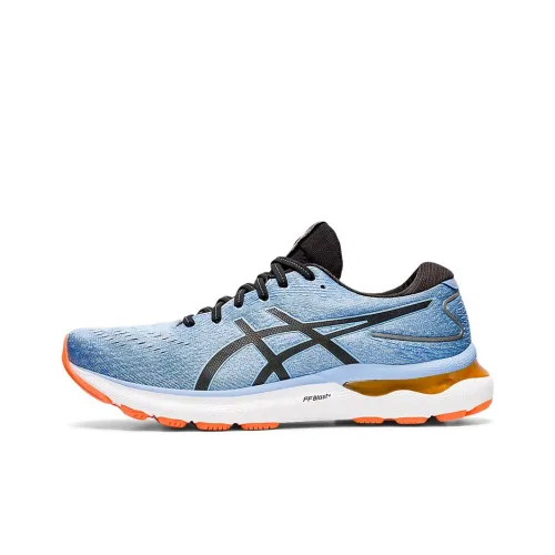 Asics Gel Nimbus 24 Low Top Марафон Беговые кроссовки Мужские Синие Оранжевые