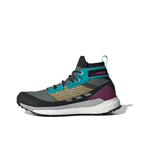 adidas Terrex FREE HIKER Синий Поход Дышащий Высокий Топ Походная обувь Мужская Серый Черный Синий