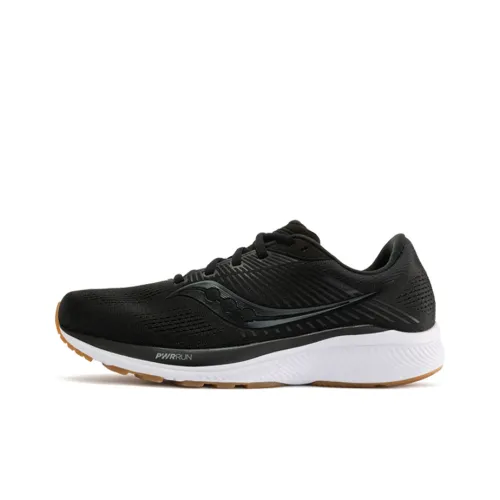 Saucony Guide 14 Амортизаторы Slip-resistant Abrasion-resistant Низкий топ Тренировочные Беговые кроссовки Мужской Черный белый