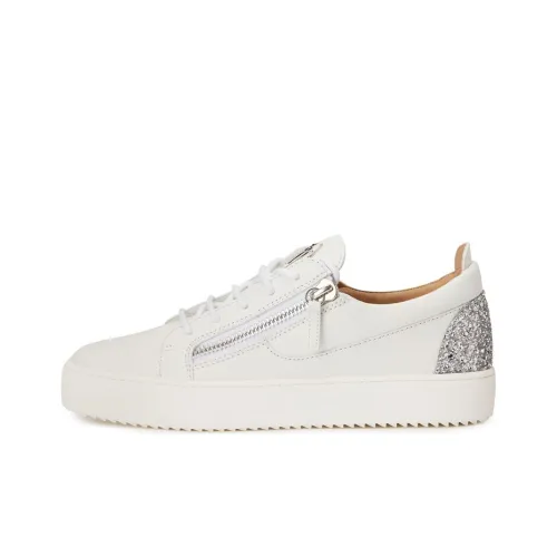 Giuseppe Zanotti GZ Frankie Low Топ Стильные Скейтбординги Мужской Белый Серебряный