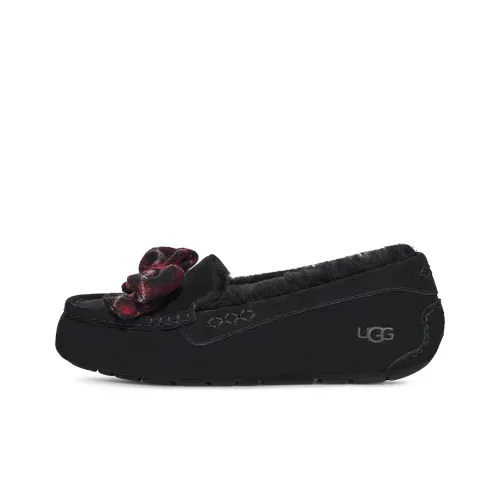UGG ANSLEY Клетка Арочный Ущеточный Теплоизоляционный Низкий Верх Спортивная Повседневная Обувь Женская Черная