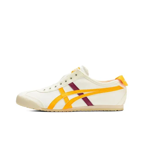 Onitsuka Tiger MEXICO 66 Low Топ Беговые кроссовки Унисекс Белый Желтый