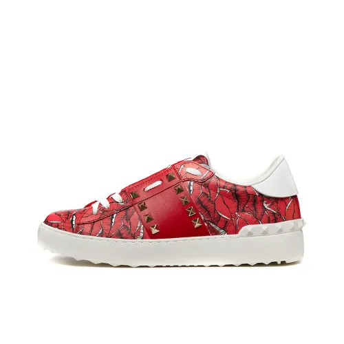 Valentino Rockstud Low Топ Скейтборд Кроссовки Женские Красные