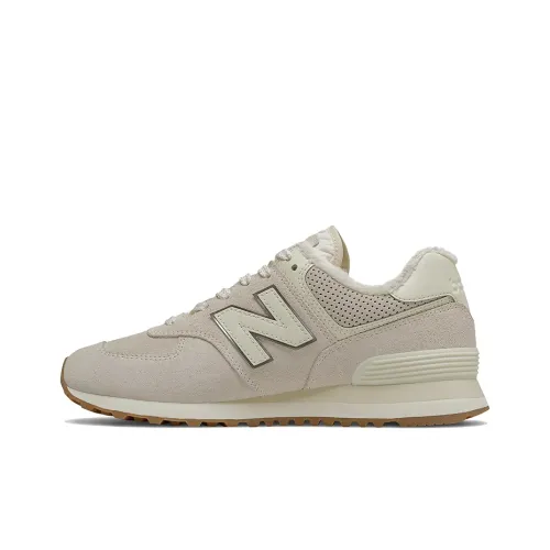 New Balance NB 574 Low Топ Марафон Беговые кроссовки Женские Кремово-белый