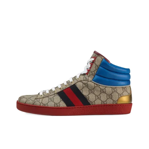 GUCCI Ace High Топ Стильные Скейтбординги Мужской Эбеновый