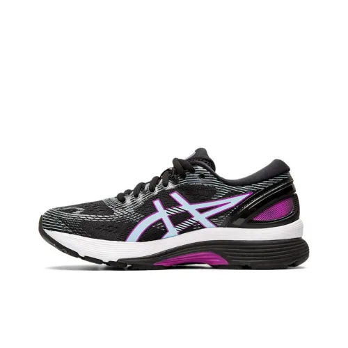 Asics Gel Nimbus 21 Low Топ Беговые кроссовки Женские Черный Фиолетовый