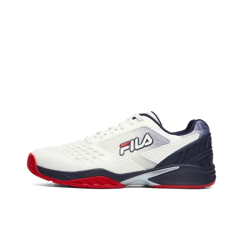 FILA Износостойкие Дышащие Низкие Кроссовки для тенниса Мужские Белые Синие Красные Многоцветные