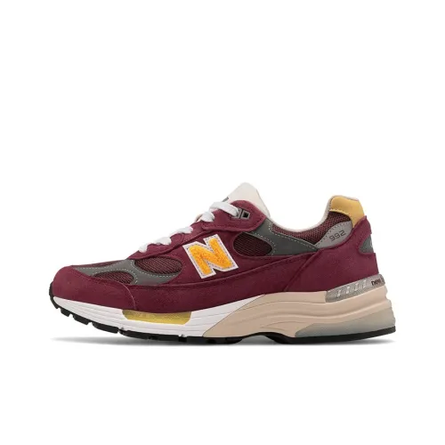 New Balance NB 992 Low Топ Повседневные Беговые Кроссовки Мужские Бургунди Сделано в США