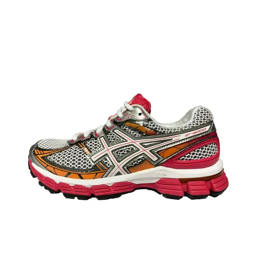 Asics GT 3000 2 Устойчивые к истиранию Низкие Кроссовки для Бега Женские Серебряный Желтый Розовый