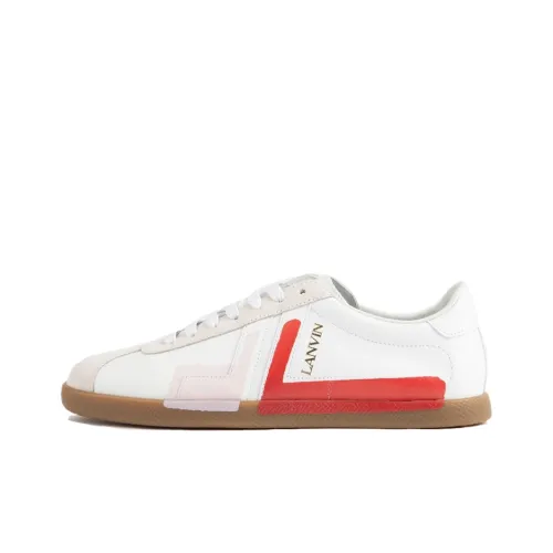 Lanvin Glen Low Топ Спортивные Кроссовки для скейтбординга Женские Белые Красные