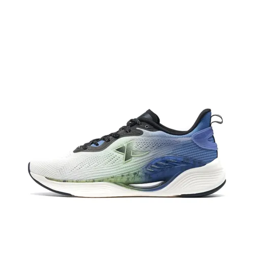 XTEP Qing Feng 5,0 Дышащие Низкие Кроссовки для Бега Мужские Белый Синий Градиент