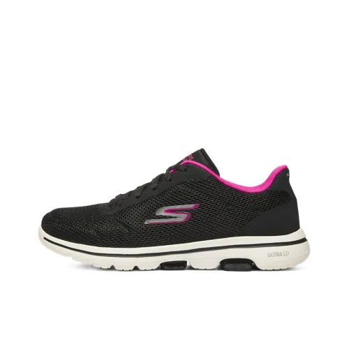 Skechers Go Walk 5 Low Топ Повседневные Беговые кроссовки Женские Пик Красный
