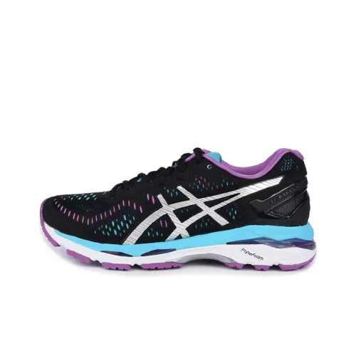Asics Gel Kayano 23 Low Топ Беговые кроссовки Женские Черный Фиолетовый