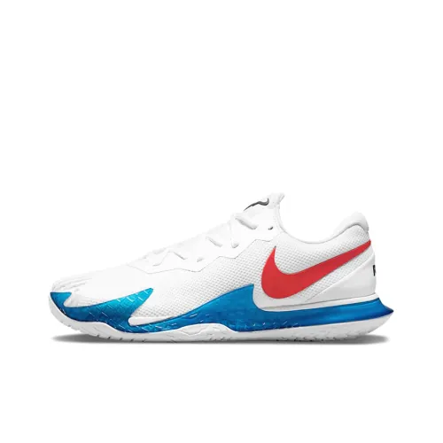 Nike Court Air Zoom Vapor Cage 4 Rafa Амортизация Устойчивость к истиранию Поддержка Низкий верх Теннисные кроссовки Мужские Белый Синий Красный