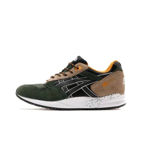 Asics Гель SAGA Устойчивый к истиранию Низкий Топ Беговые кроссовки Мужские Зеленый Коричневый