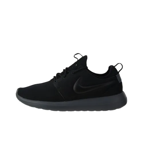 Nike Roshe Two Амортизирующие Противоскользящие Износостойкие Дышащие и Легкие Низкие Беговые Кроссовки Мужские Черные