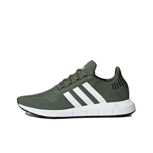 Adidas Swift Run Slip-resistant Дышащий Устойчивый к истиранию Низкий Топ Беговые кроссовки Женские Белый Зеленый