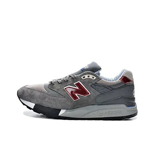 New Balance NB 998 Low Топ Беговые кроссовки Мужской Серый Красный