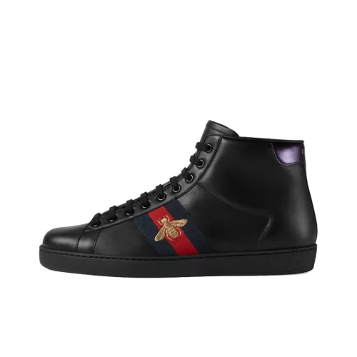 GUCCI Ace High Топ Стильные Скейтбординги Мужской Черный