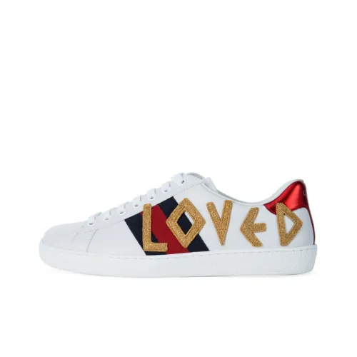 GUCCI Ace Low Топ Стильные Скейтбординги Женские Белые