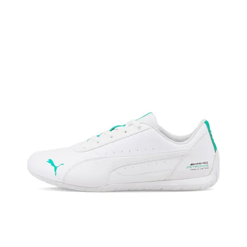 PUMA Mercedes F1 Slip-resistant Abrasion-resistant Low Top Беговые кроссовки Унисекс Белый Синий