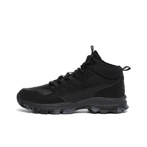 XTEP Slip-resistant Abrasion-resistant Thermal MID Top Outdoor Shoes Men's Black XTEP Противоскользящий Устойчивый к истиранию Термический MID Топ Походная обувь Мужская Черная