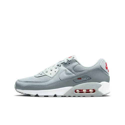 Nike Air Max 90 Low Топ Беговые кроссовки Мужские Светло-серые