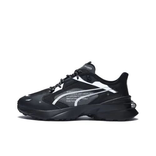 PUMA Pwrframe Series Амортизация Устойчивый к истиранию Дышащий Легкий MID Топ Беговые кроссовки Унисекс Черный