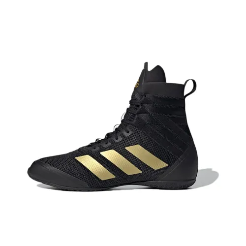 Adidas Speede 18 Аbrasion Resistant High Топ Беговые кроссовки Унисекс Черный Золотой