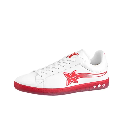 LOUIS VUITTON Luxembourg Низкий Топ Стильный Скейтбординг Мужской Белый Красный