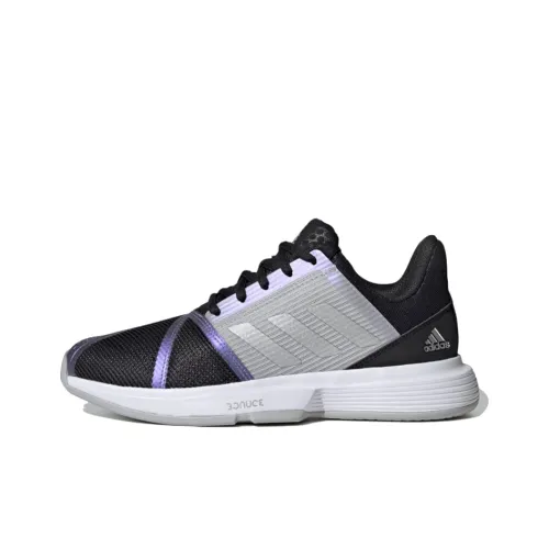 Adidas Courtjam Bounce Дышащие Низкие Кроссовки для Тениса Женские Черные Фиолетовые Серые
