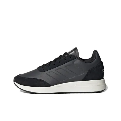 Adidas Neo Run 70S Slip-resistant и устойчивый к истиранию покрытие Низкий топ Беговые кроссовки Унисекс Угольный черный