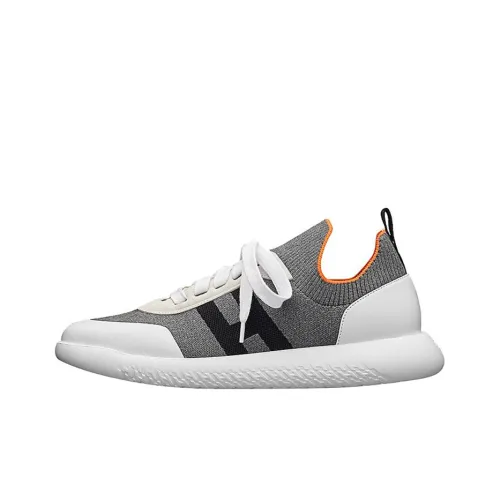 HERMES Crew Low Топ Кэжуал Мужской Белый Серый