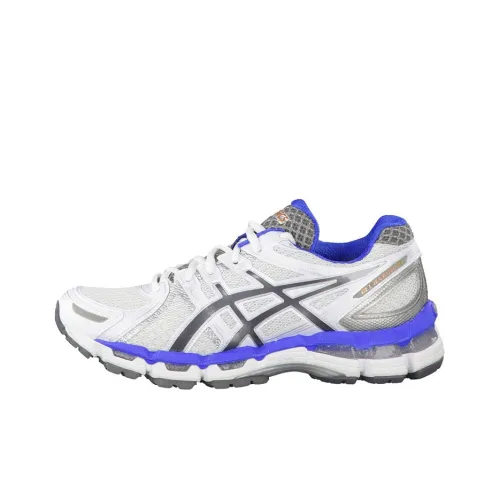 Asics Gel Kayano 19 Low Топ Беговые кроссовки Женские Белый Синий