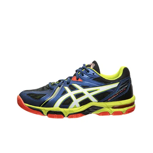 Asics Gel Volley Elite Low Top Беговые кроссовки Мужские Синий Желтый Многоцветный