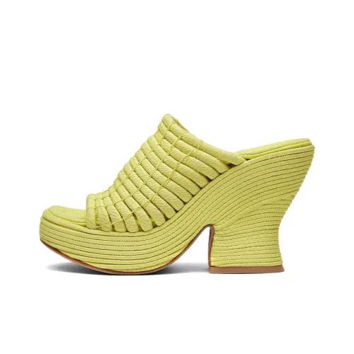 Bottega Veneta Слипоны 11 см Женские Желтые