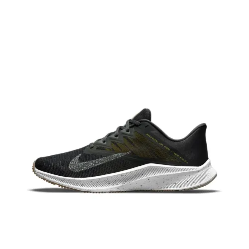 nike Quest 3 Амортизаторы Slip-resistant Abrasion-resistant Низкий топ Повседневные Беговые кроссовки Мужские Серый Зеленый Желтый