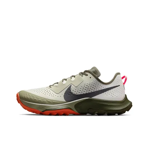 Nike Air Zoom Terra Kiger 7 Амортизирующие шоки Противоскользящие Устойчивые к истиранию Низкий топ Беговые кроссовки Мужские Зеленый Оранжевый