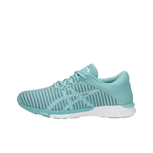 Asics Fuze Rush Adapt Устойчивый к истиранию Дышащий Низкий Топ Беговые кроссовки Женские Мятно-синий