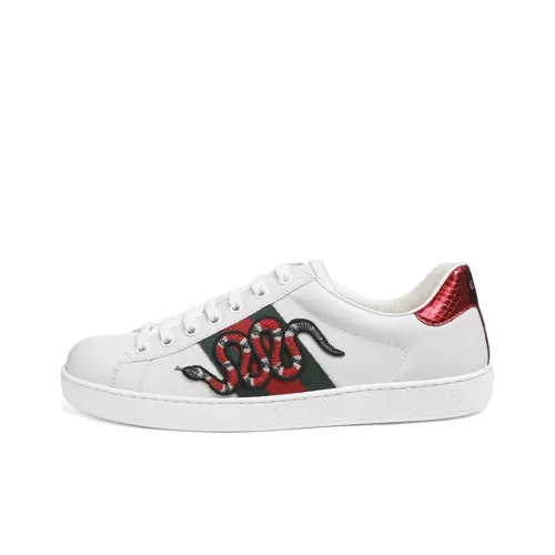 GUCCI Ace Low Топ Стильные Скейтбординги Мужской Белый