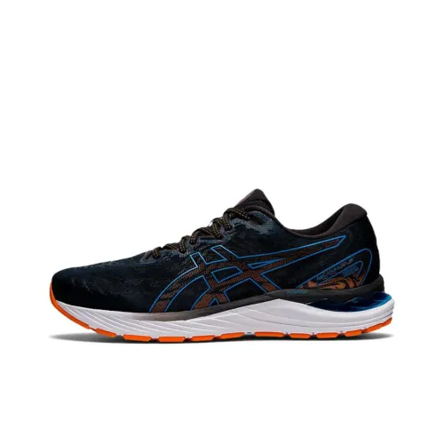 Asics Гель CUMULUS 23 Low Топ Беговые кроссовки Мужской Черный Синий 4E Ширина
